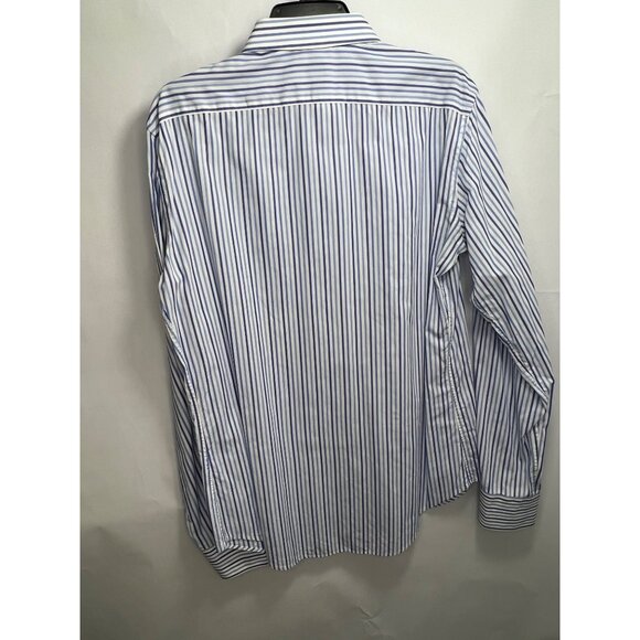 Valentino Roma Shirt Mens 15.5 42 Slim Fit Medium M Long Sleeve Button Up Blue - Picture 7 of 7